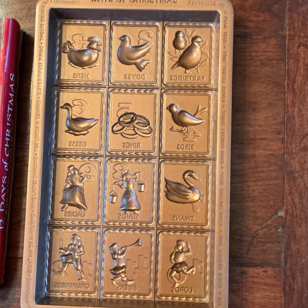 12 days of Christmas copper mold by Chicago Metallic. Don’t think it was used